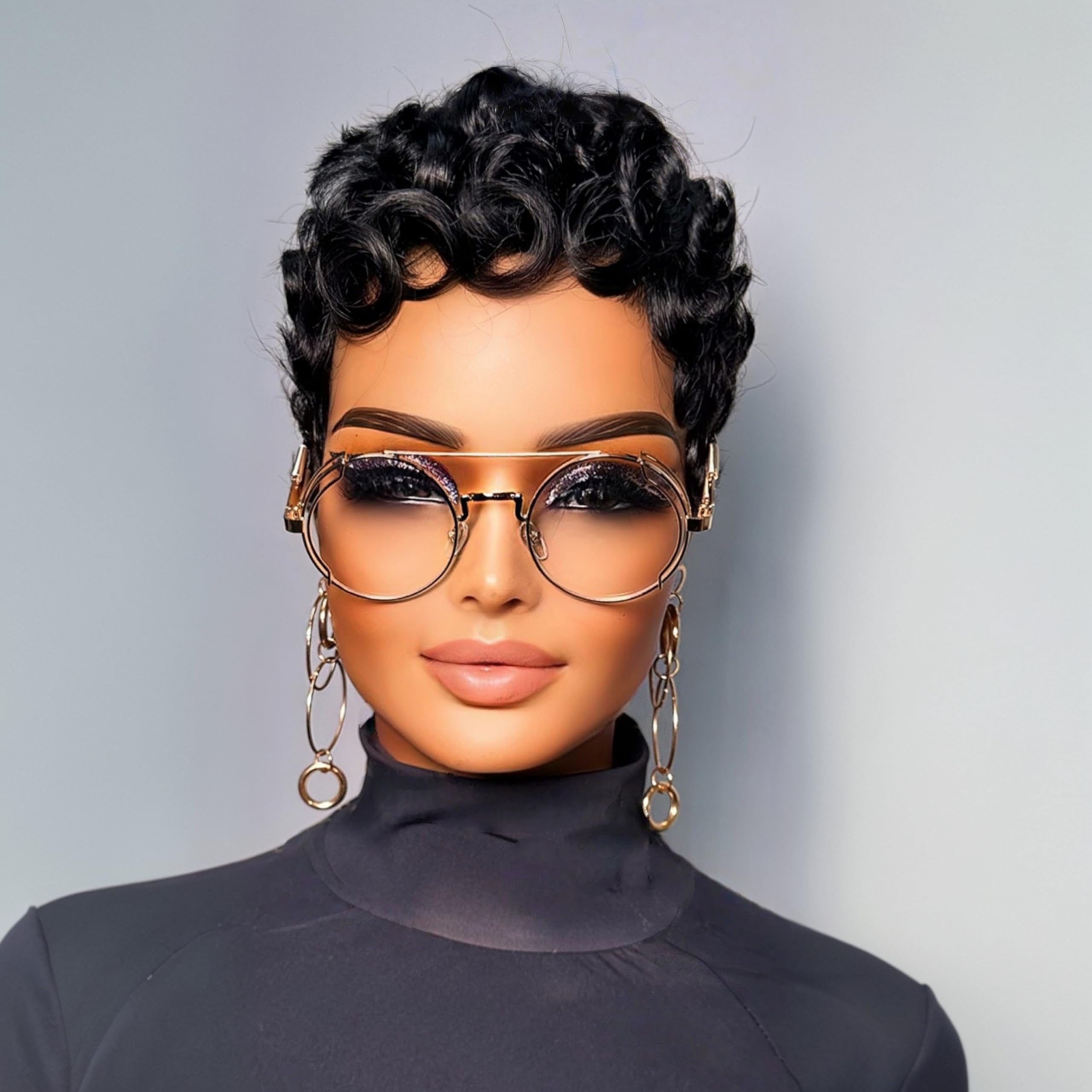 PurpleSexy close-up curls, vivid texture and realistic 100% human hair feel.