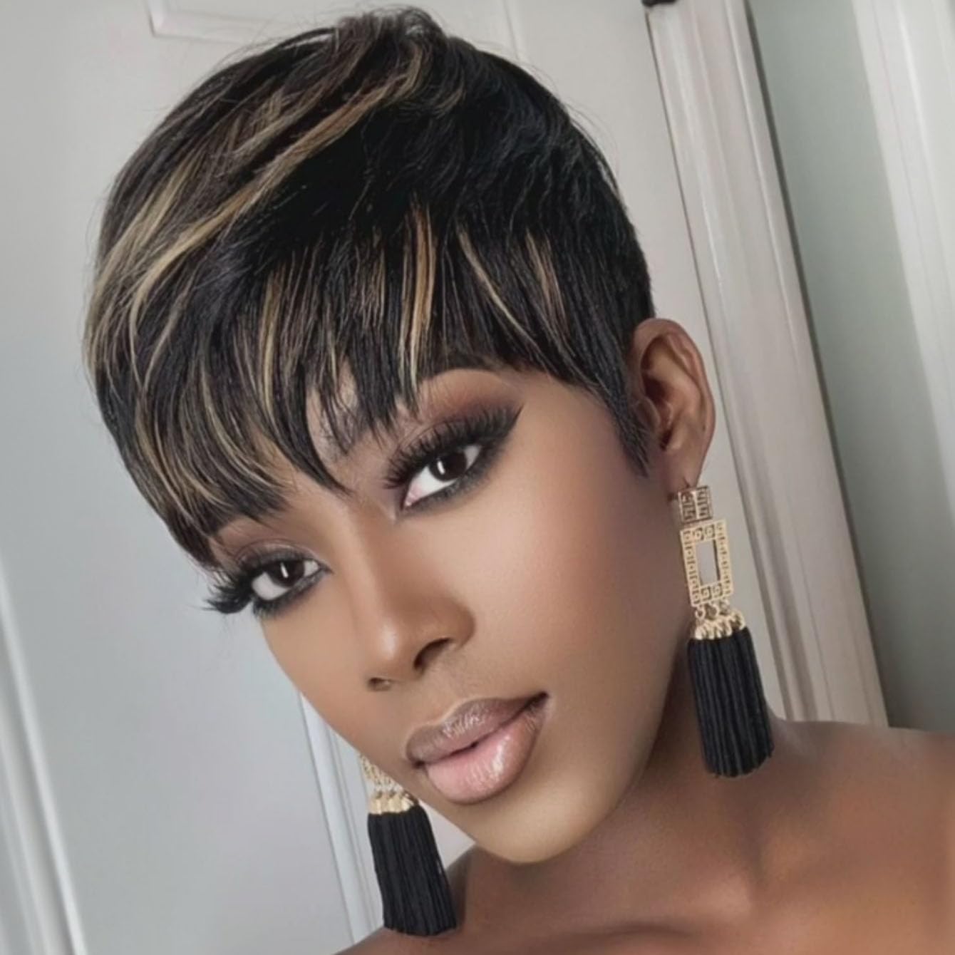 PurpleSexy short pixie wig 1b30 cap-adjustment for secure, comfortable wear