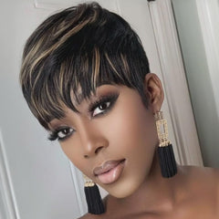PurpleSexy short pixie wig 1b30 cap-adjustment for secure, comfortable wear