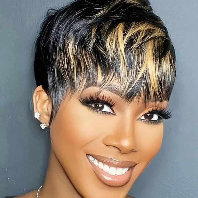 PurpleSexy short pixie wig 1b30 on-model natural look for daily wear