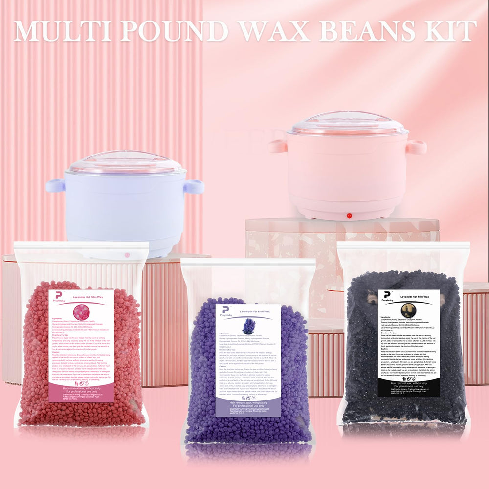 PURPLESKY professional-grade beads in home waxing setup