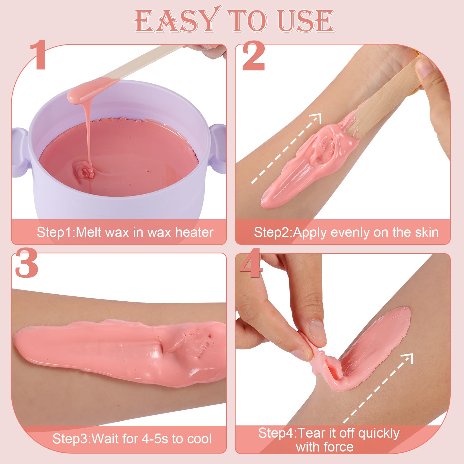 PURPLESKY versatile wax for legs, bikini, face, and more.