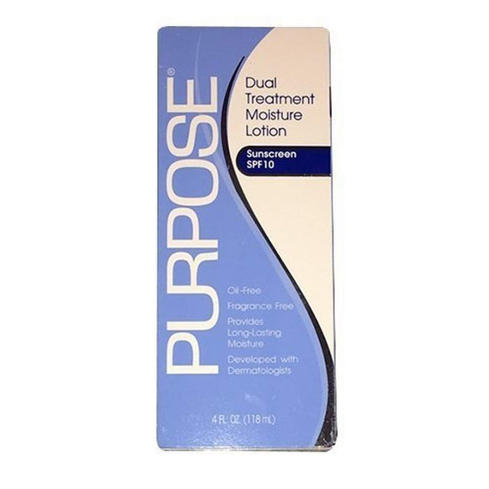 Purpose Dual Treatment Moisture Lotion SPF 10 bottle ready for daily hydration