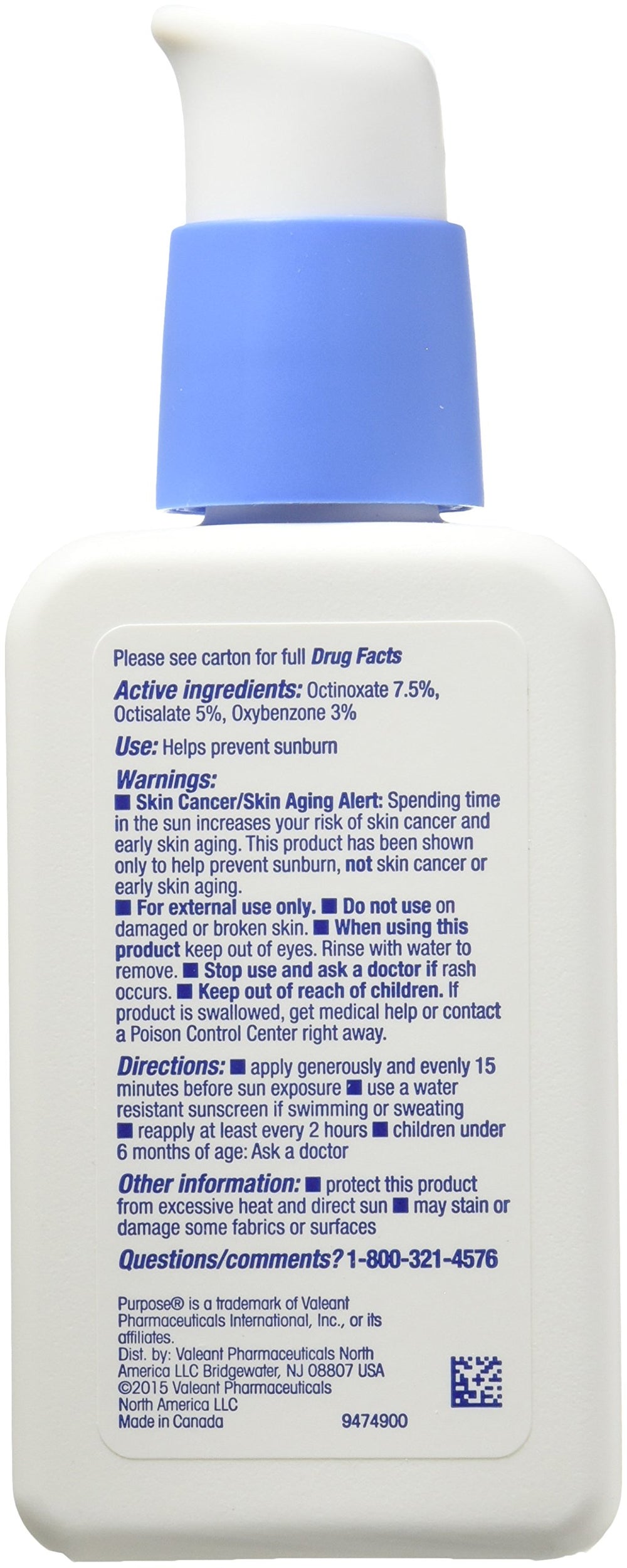 Purpose lotion with pump demonstrates easy, quick absorption.