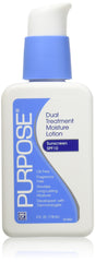 Purpose Dual Treatment Moisture Lotion SPF 10 bottle for daily hydration.