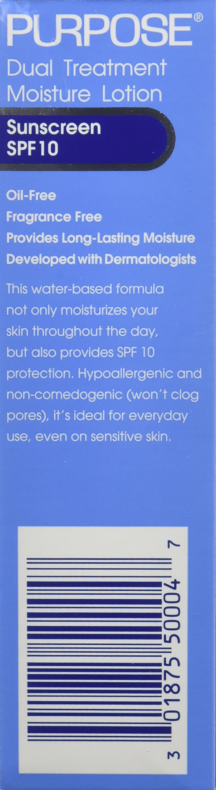 Purpose lotion texture close-up shows a light, silky feel.