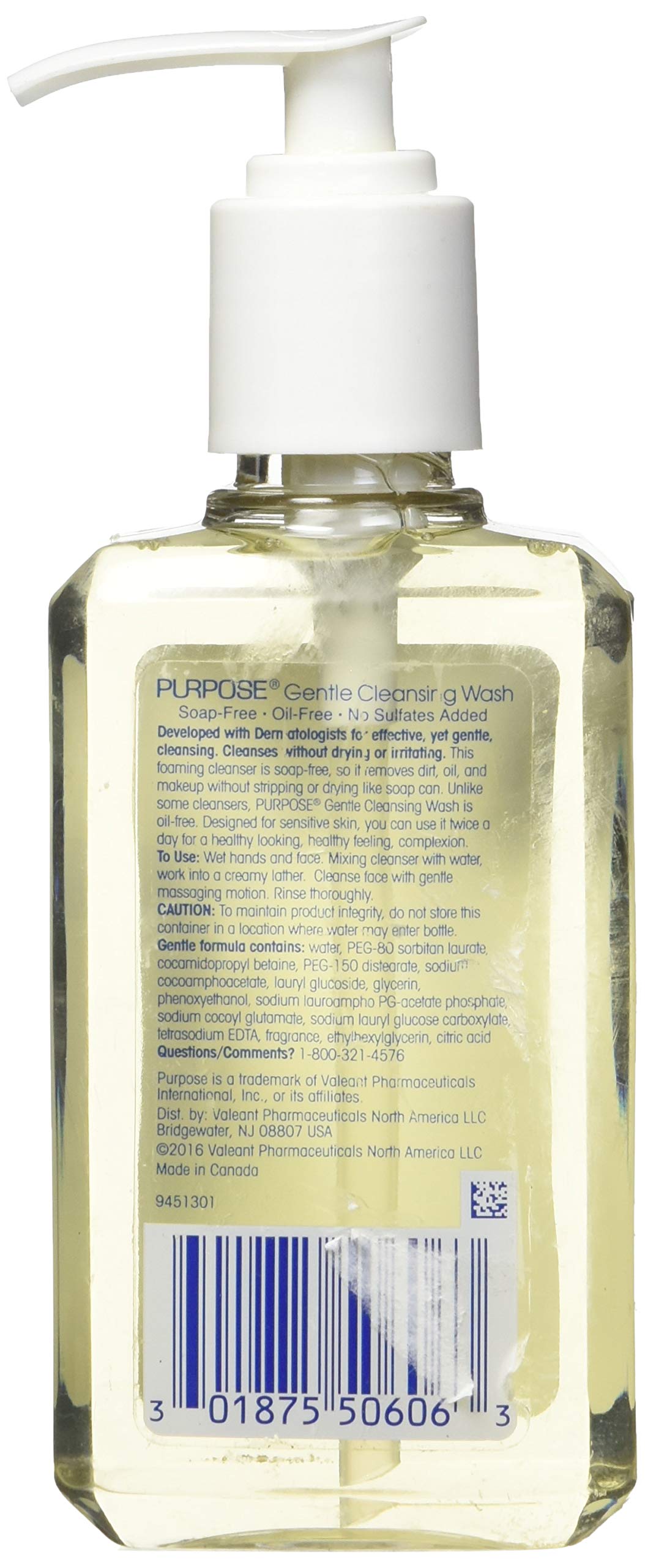Foaming action of Purpose Gentle Cleansing Wash illustrating light cleansing for sensitive skin.
