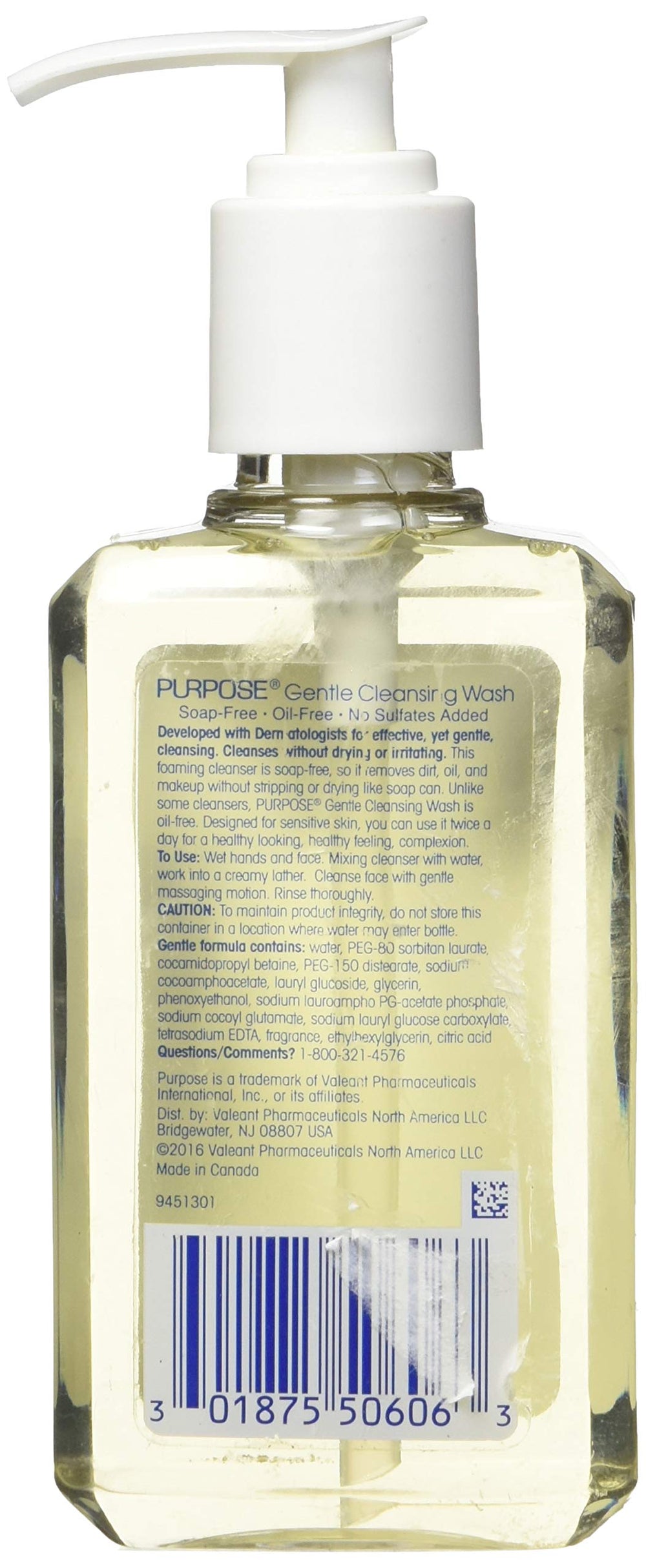 Foaming action of Purpose Gentle Cleansing Wash illustrating light cleansing for sensitive skin.