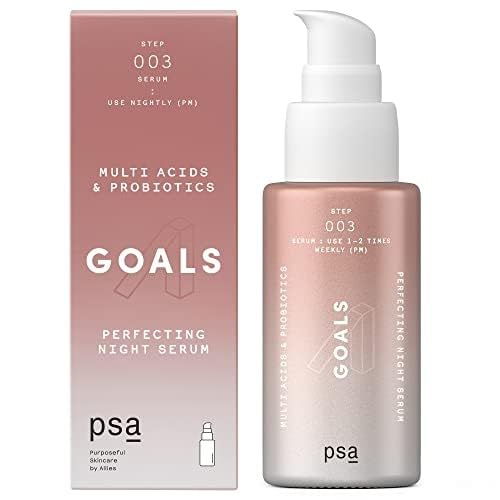 Purposeful Skincare PSA Goals evening routine setup encourages nightly care