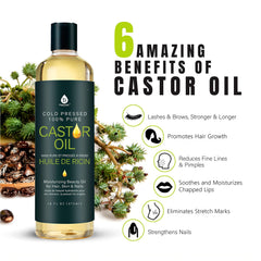 Pursonic Castor Oil cap closeup highlighting a secure seal for freshness.