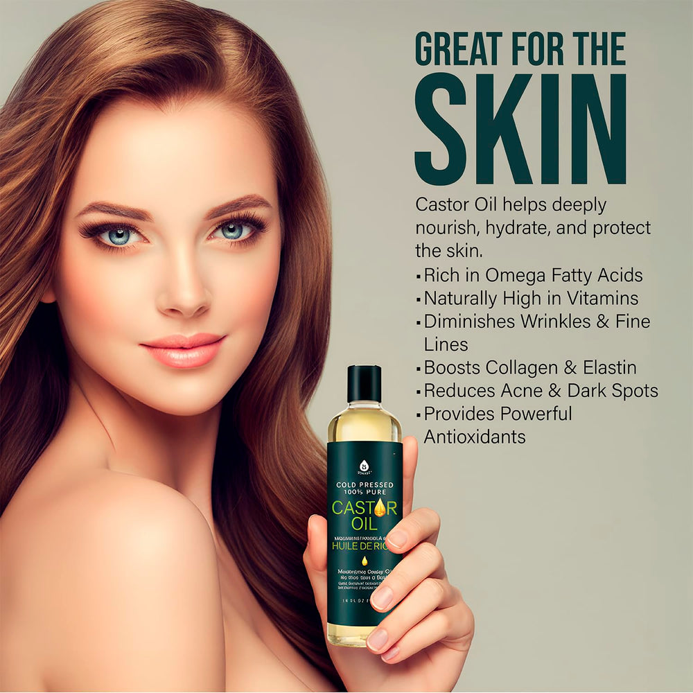 Pursonic Castor Oil pour demonstrates easy application on scalp and lashes.