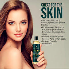 Pursonic Castor Oil pour demonstrates easy application on scalp and lashes.