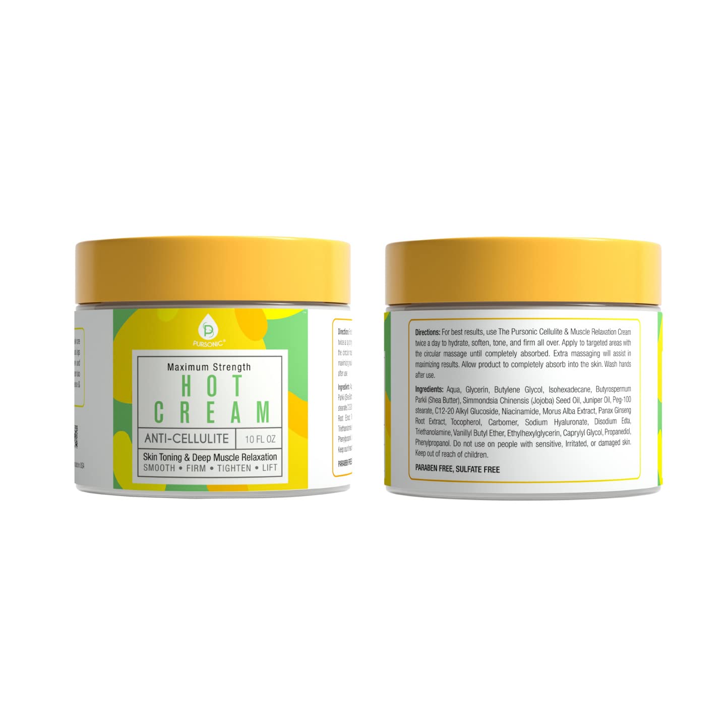 Pursonic hot cream being applied on leg for soothing warmth and relief.