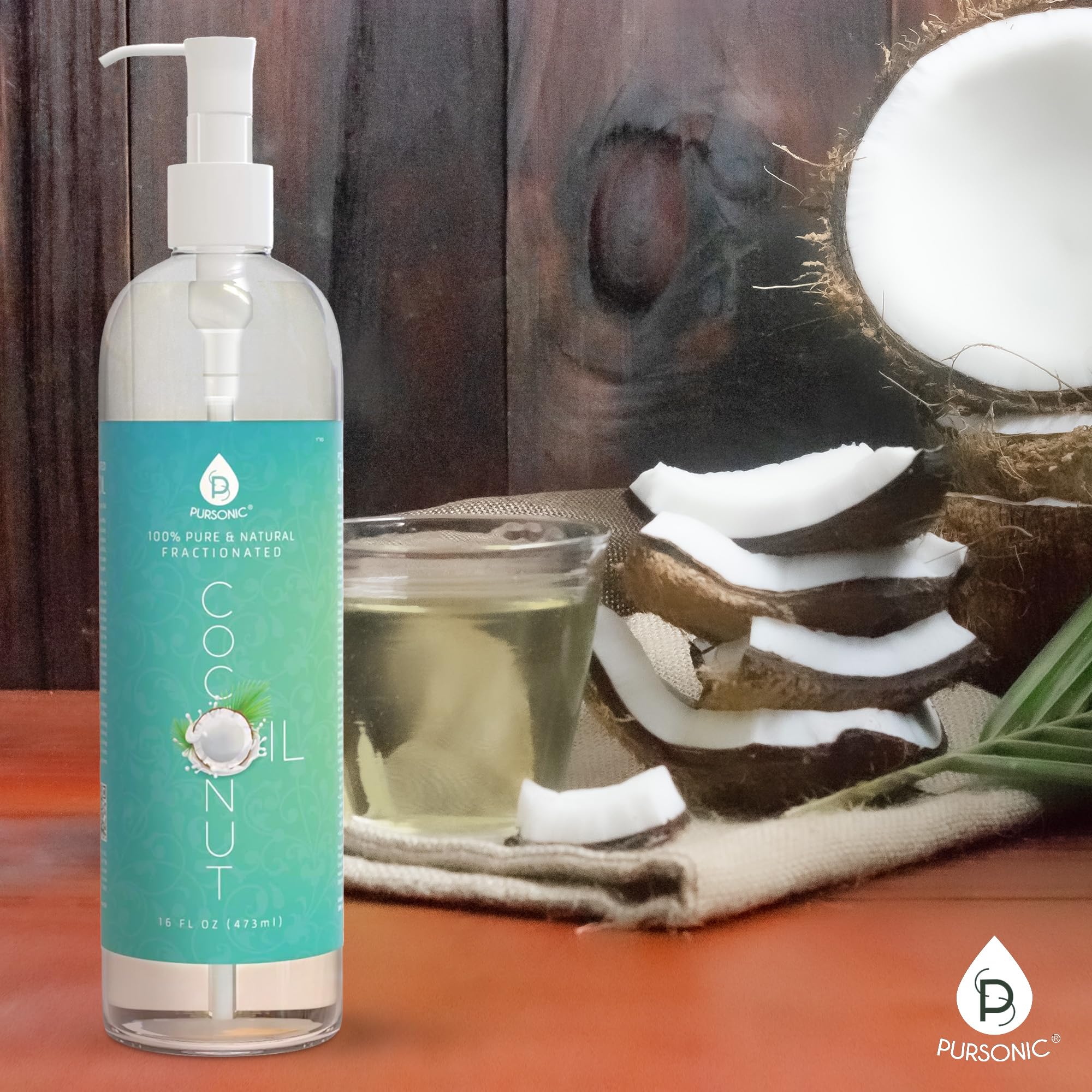 Pursonic Pure Unscented Fractionated Coconut Oil skin application for smooth hydration