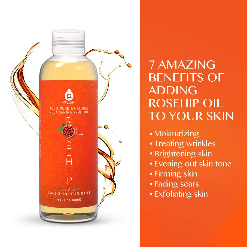 Pursonic Rosehip Oil applied on the face delivers gentle nourishment