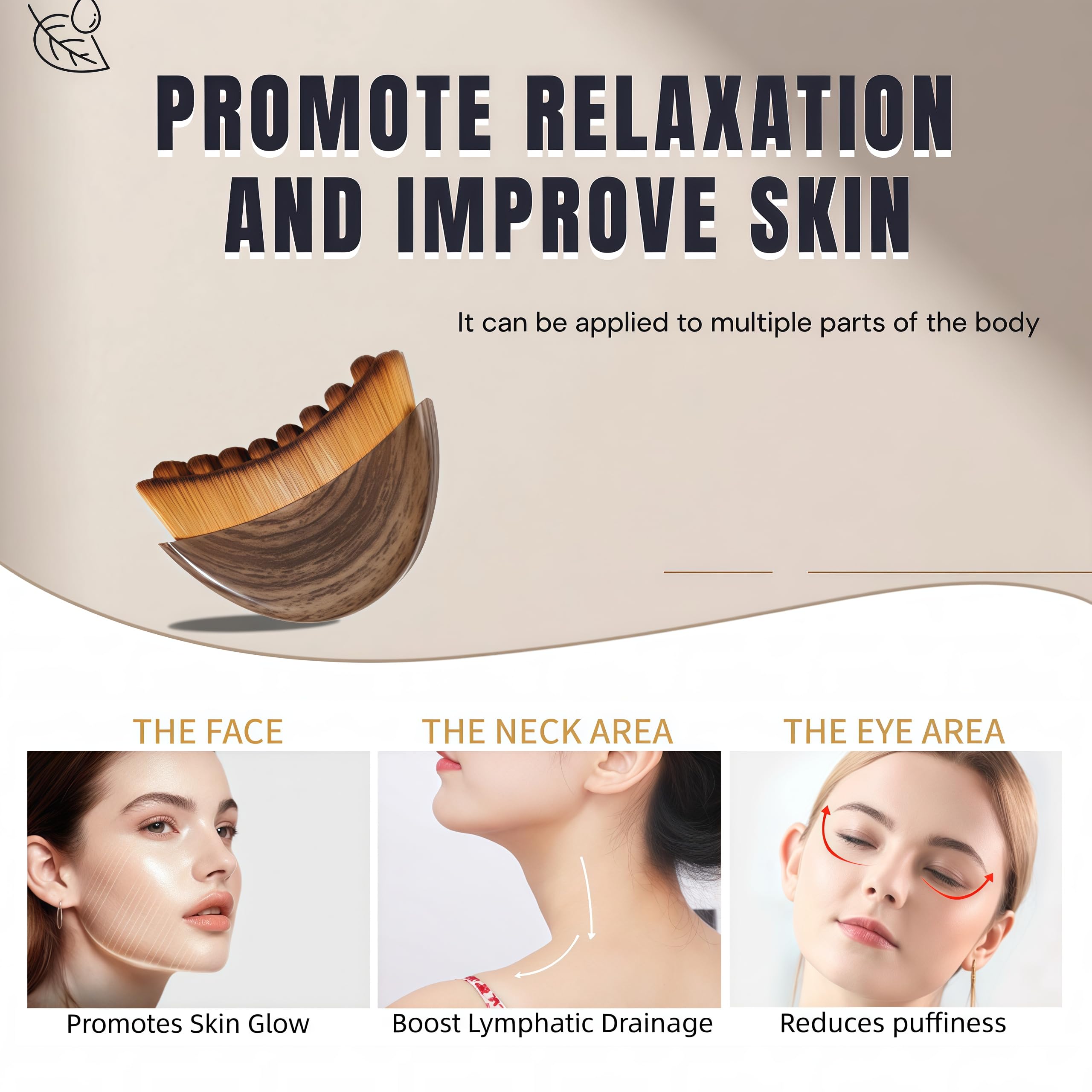 Put Girl lymphatic face brush soft bristles provide a comfortable massage.