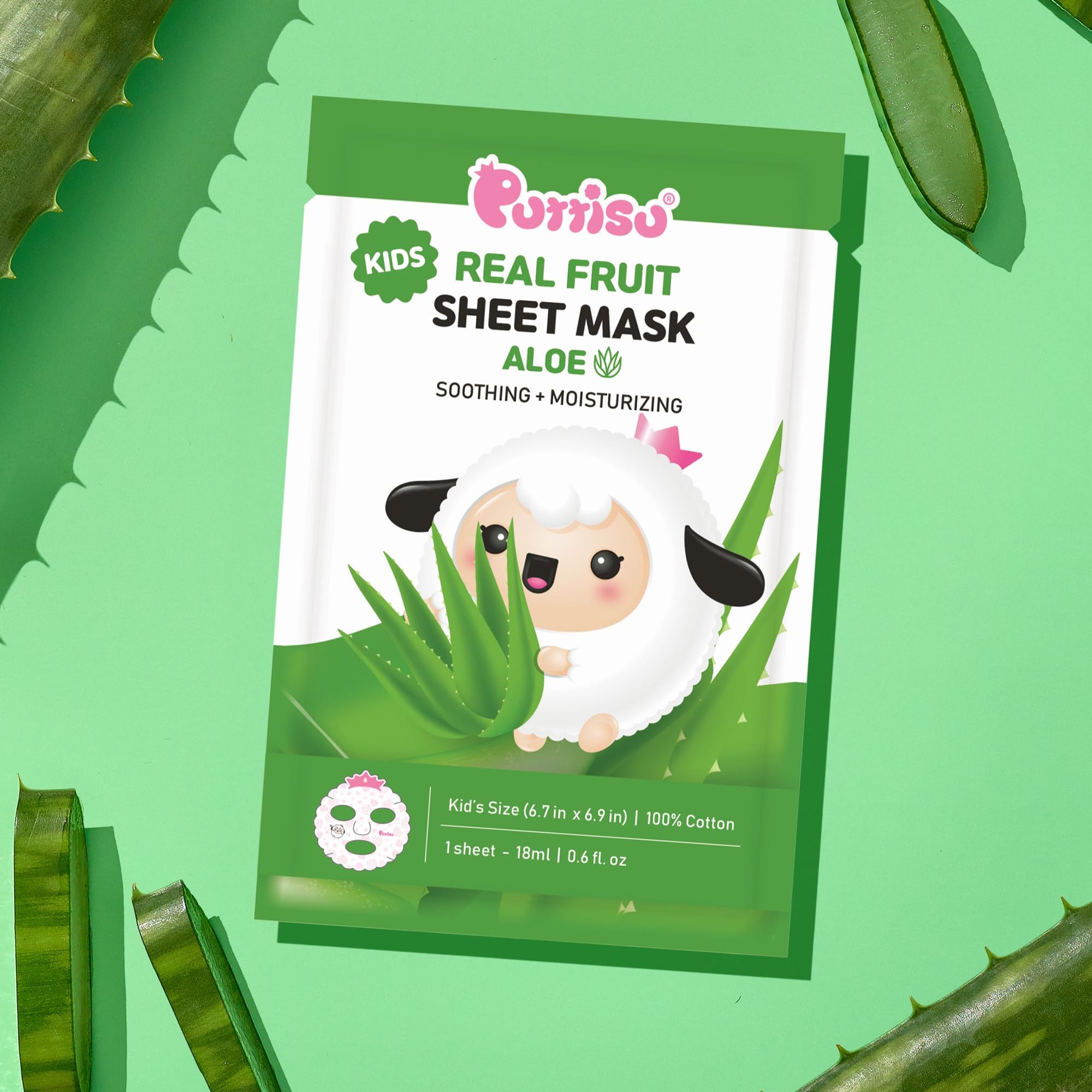 Puttisu moisturizing kid mask sheet with soothing texture for delicate skin
