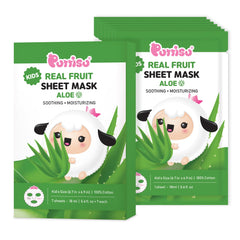 Puttisu soft 100% cotton mask sheet on a child’s face, comfortable fit