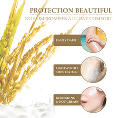 Putyhet Relief Sun SPF50 texture swatch showing lightweight, non-greasy finish