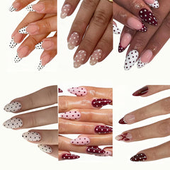 Puyokinm polka-dot nails set for versatile at-home manicures.