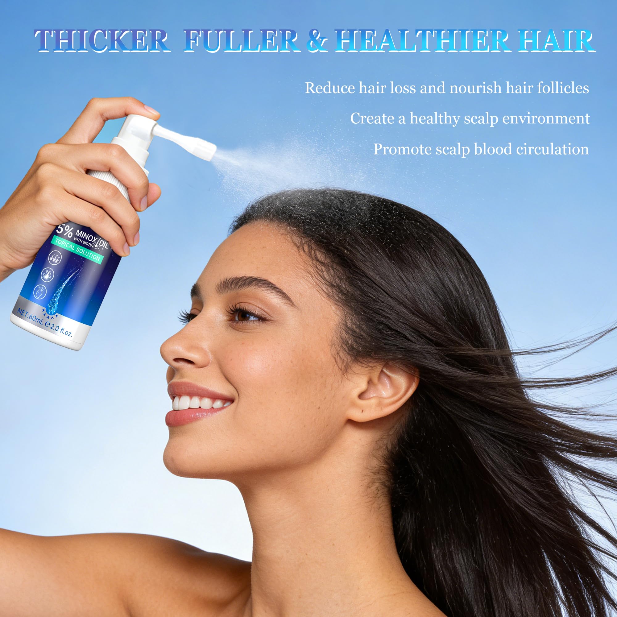 PWMIUHK Minoxidil spray action demonstrates easy scalp application