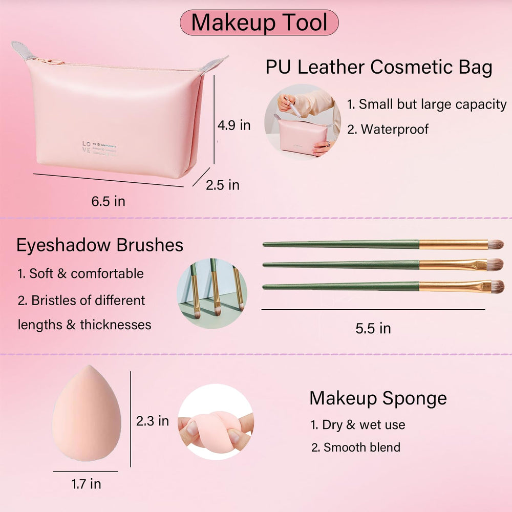 PWYSHXDF makeup bag and brushes keep essentials organized on the go