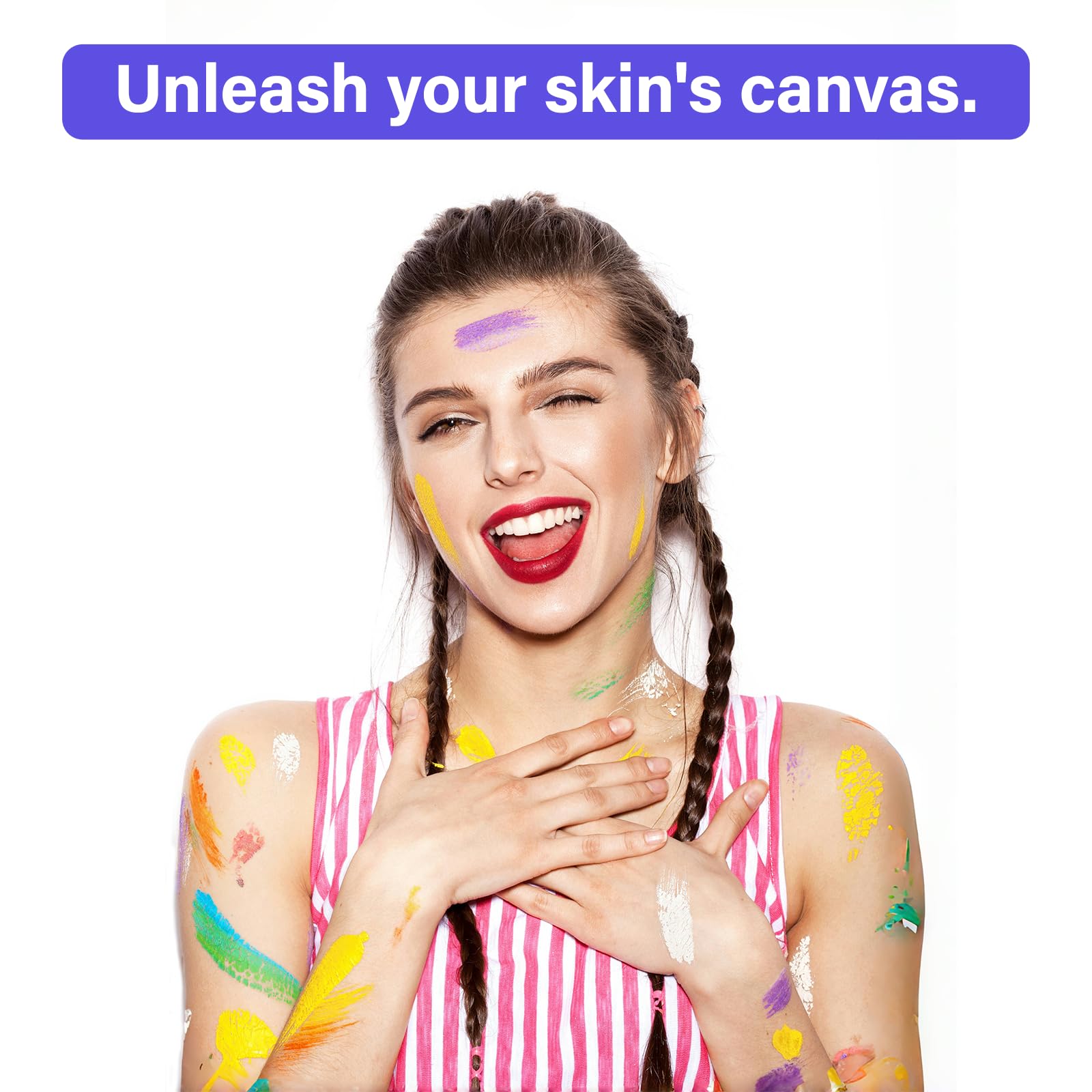 PWYSHXDF skin-friendly pigments safe for ages 12 and up.