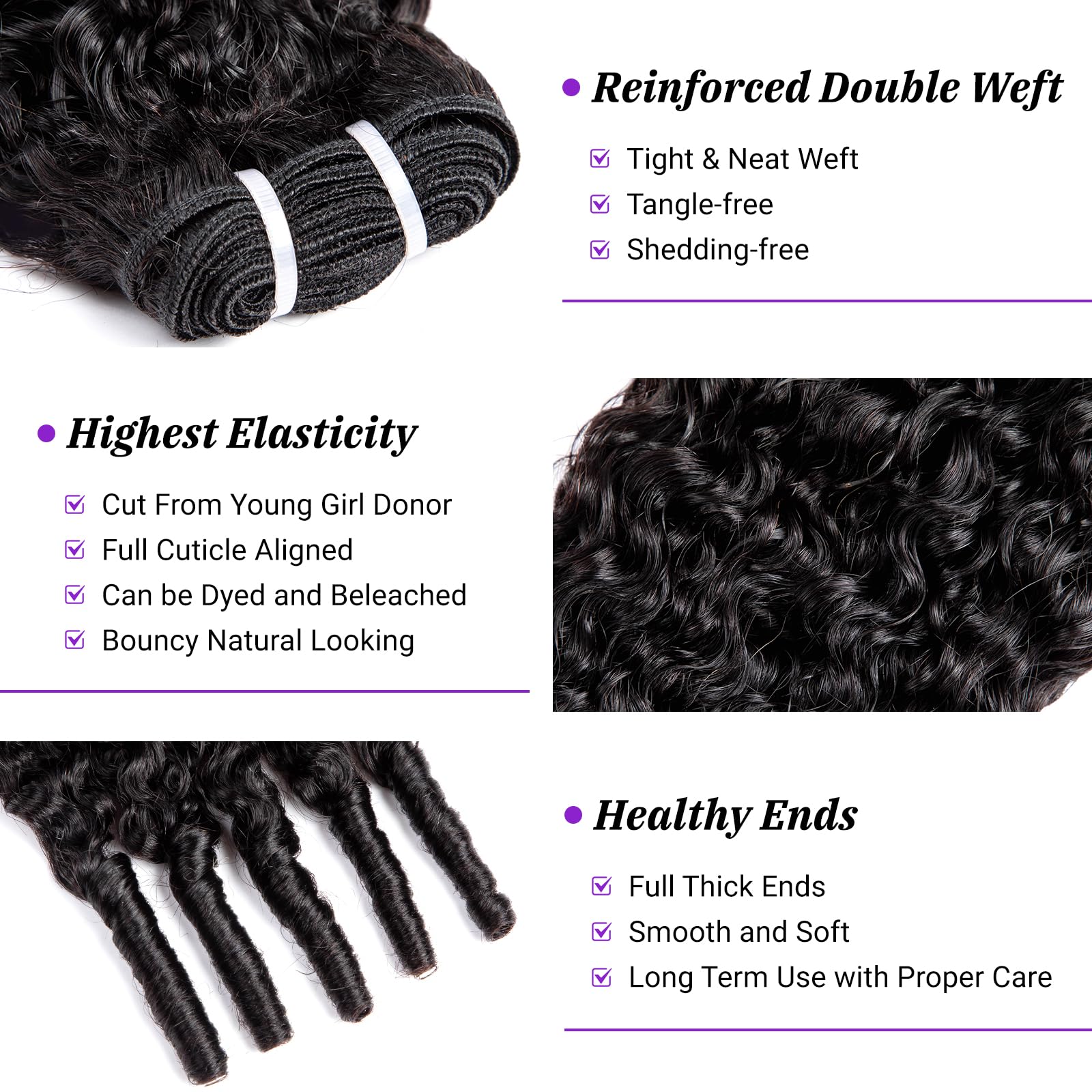 PXCPXC Burmese Curly Bundles 20-inch natural black close-up, thick volume for fuller styles