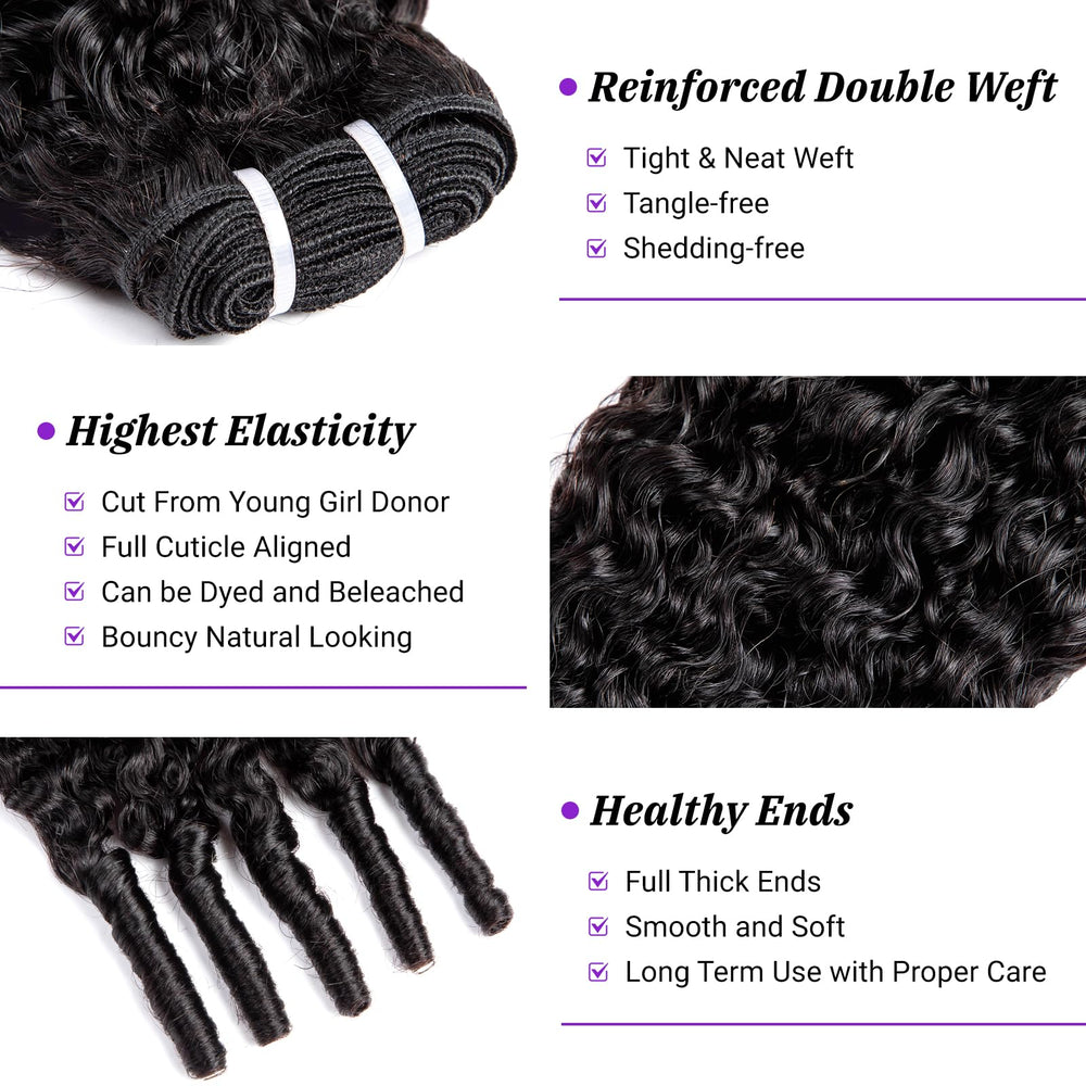 PXCPXC Burmese Curly Bundles 20-inch natural black close-up, thick volume for fuller styles