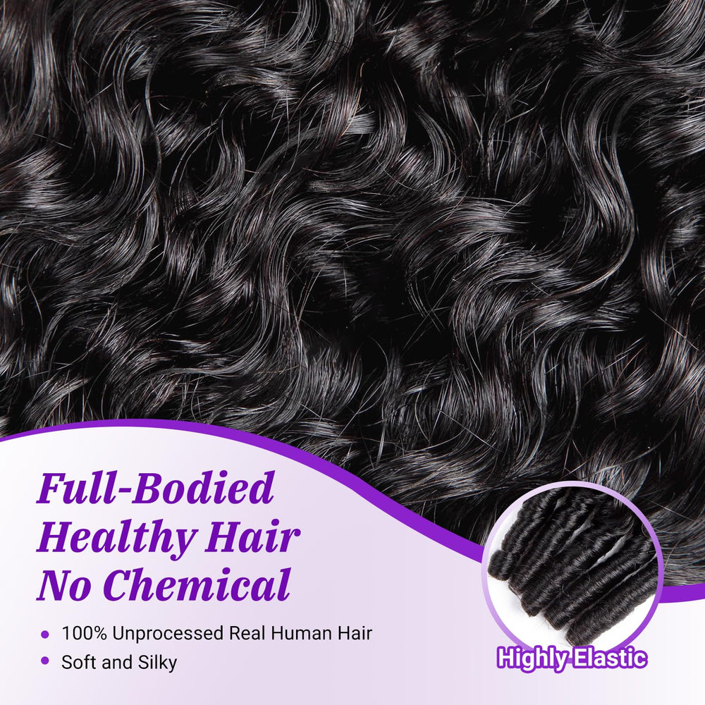 PXCPXC Burmese Curly Bundles 22-inch natural black close-up, defined curls for long-lasting shape