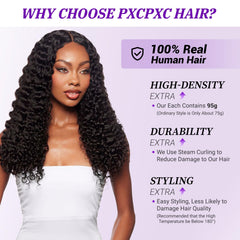 PXCPXC Burmese Curly Bundles 24-inch natural black close-up, versatile length for updos and wigs