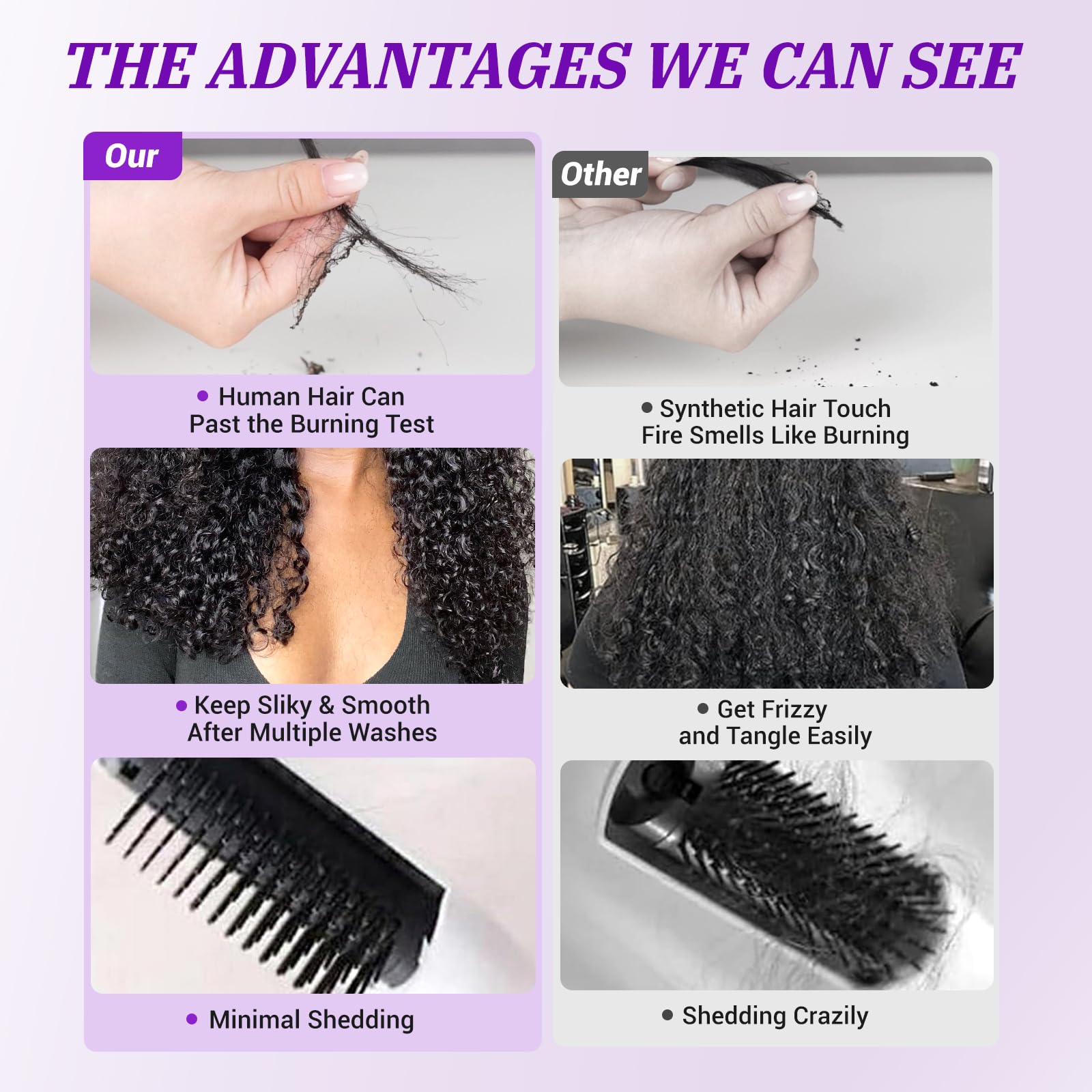 PXCPXC Burmese Curly Bundles 26-inch natural black close-up, high luster for premium finish