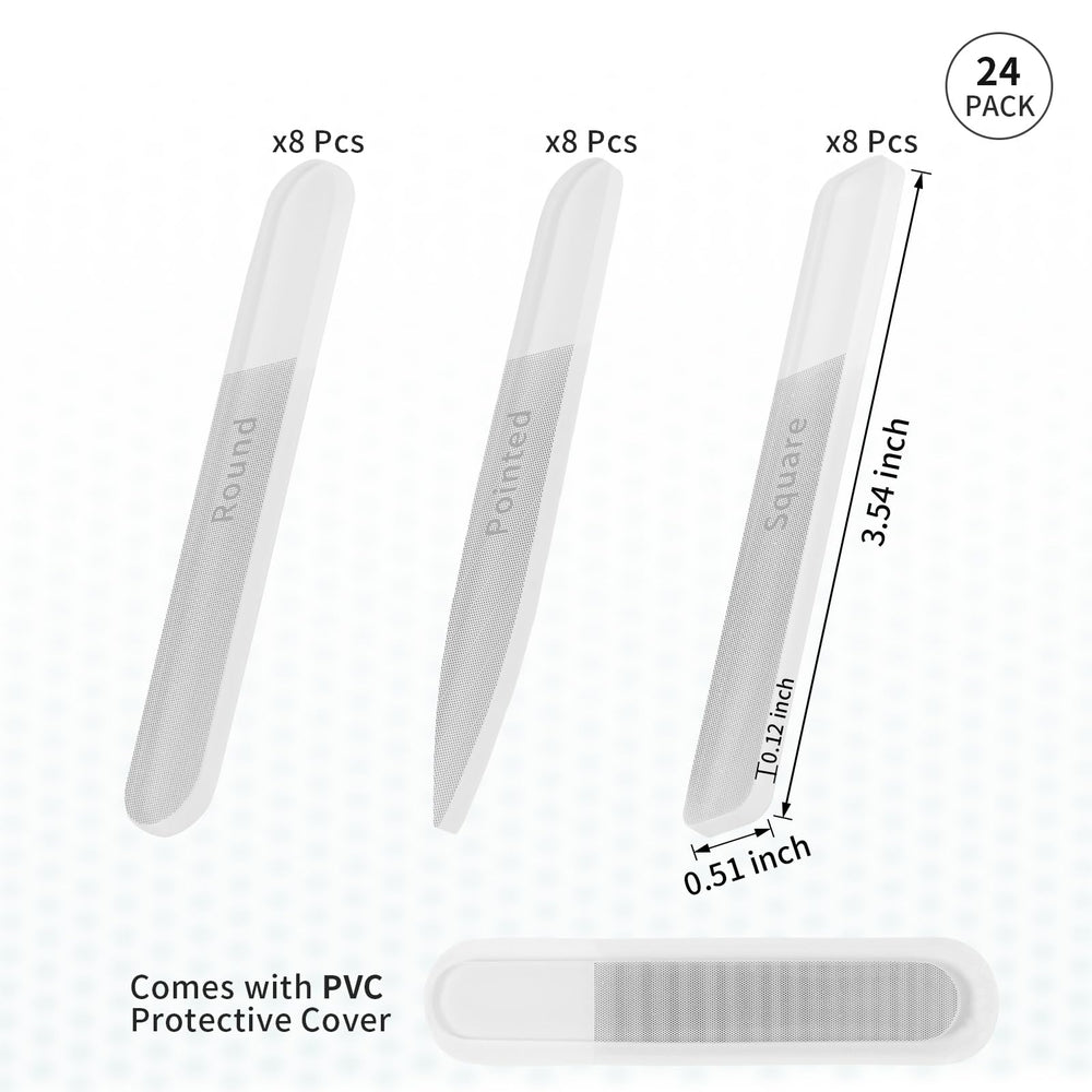 PYD Life glass nail file with pointed tip blank for detailed designs.