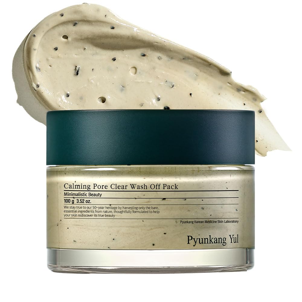 Pyunkang Yul Calming Pore Clear Wash Off Mask bottle with creamy texture for refreshed pores
