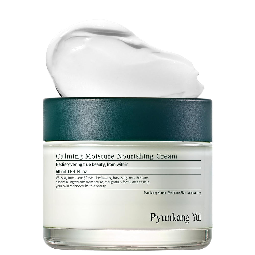 Pyunkang Yul PKY Calming Moisture Cream packaging showcases vegan formula for sensitive skin.
