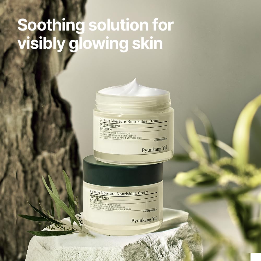 Pyunkang Yul PKY Calming Moisture Cream texture swirl demonstrates rich absorption.