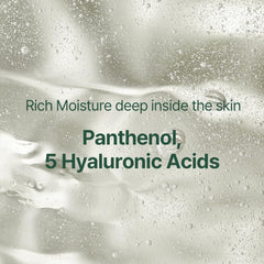 Close-up droplets on skin after applying PKY Calming Moisture Mist.