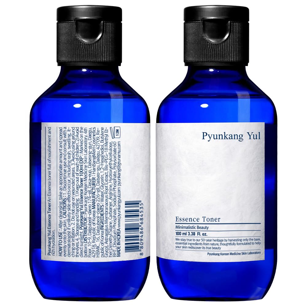 Pyunkang Yul PKY Essence Toner hydration effect on skin close-up showing plump appearance.