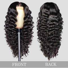 PYY Deep Wave wig close-up showcases soft, silky texture.