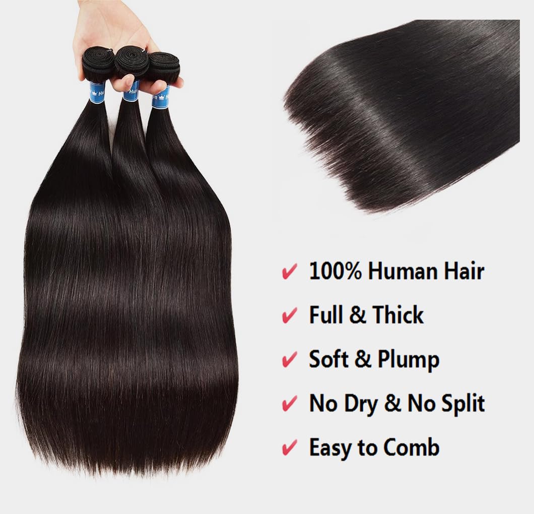 Qanlynny 10A straight bundles 22in offering versatile styling options.
