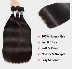 Qanlynny 10A straight bundles 22in offering versatile styling options.
