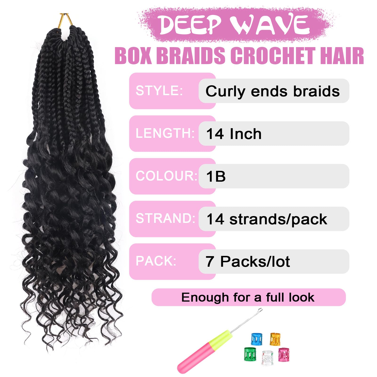 QANSFA pre-looped goddess braids crochet hair for quick beginner-friendly installation.