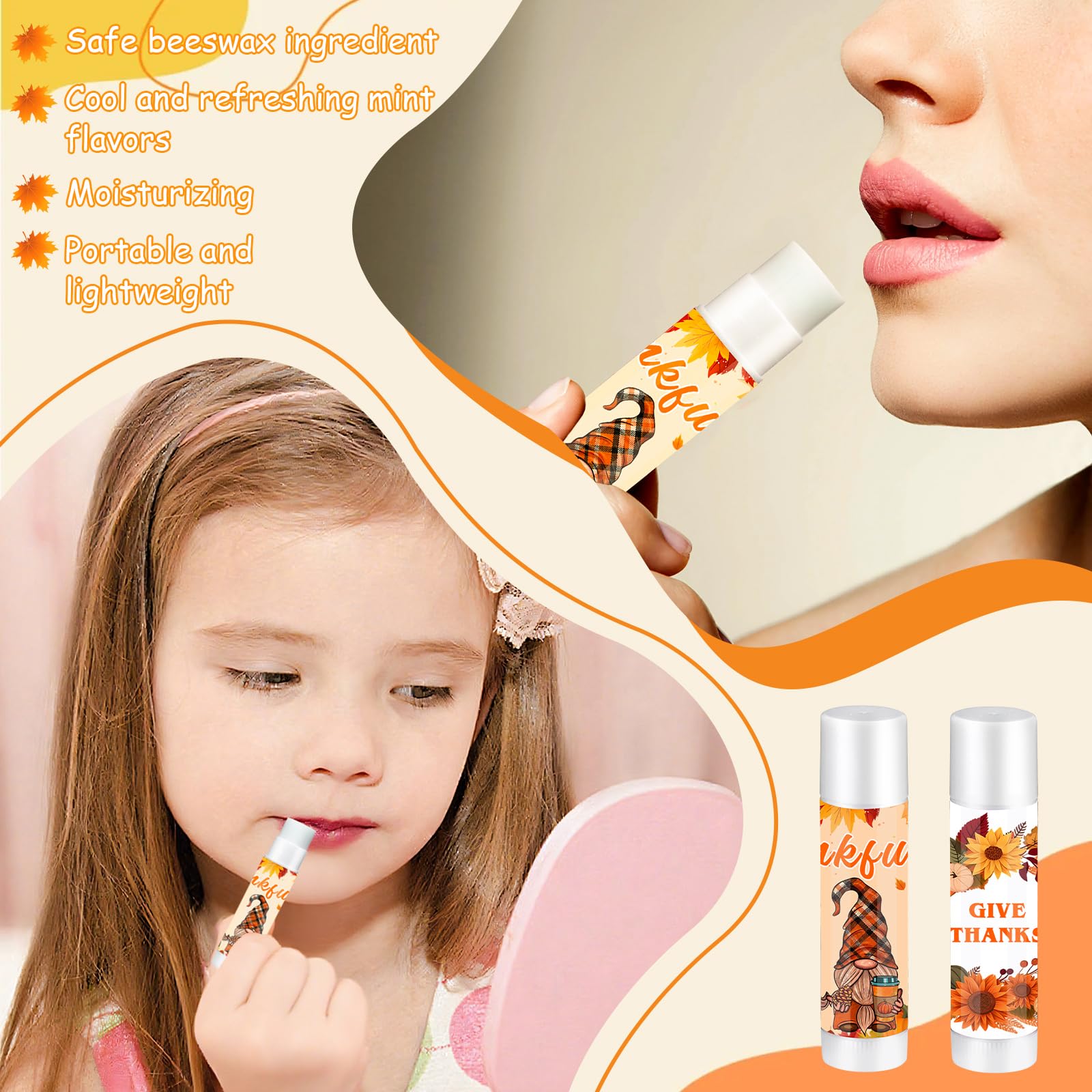 QAUYETM mint lip balm provides a cooling, refreshing feel.