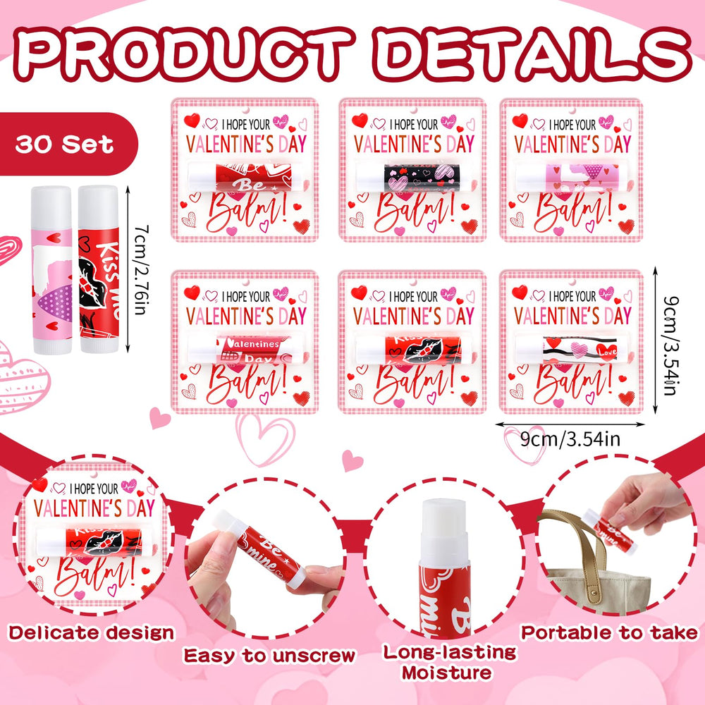 QAUYETM honey flavor lip balm with Valentine design, perfect for gifting