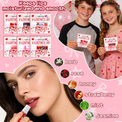 QAUYETM mint flavor lip balm with Valentine design, refreshing on the go