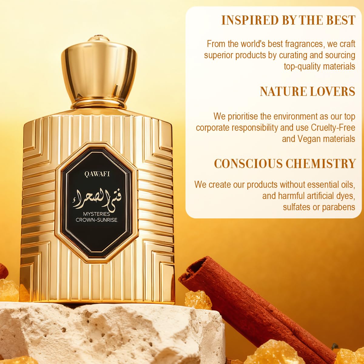 QAWAFI Mysteries Crown Sunrise ready-to-wear scene for daily use.