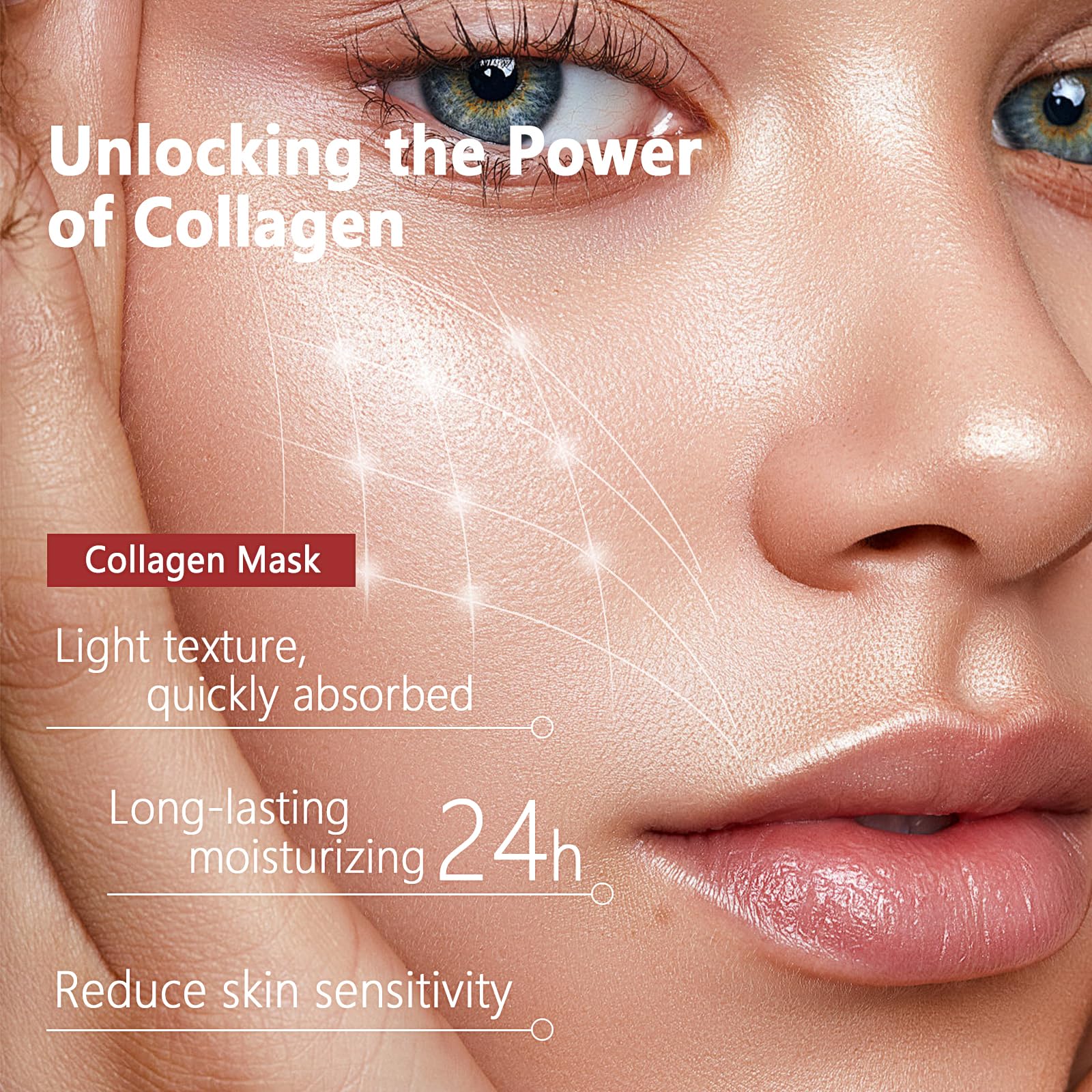 Qawnfy bio-collagen mask in use demonstrates overnight comfort.