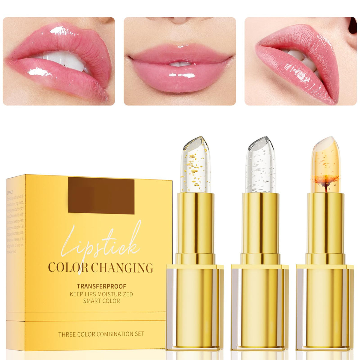 Qawnfy color-changing lipstick packaging closeup with premium design