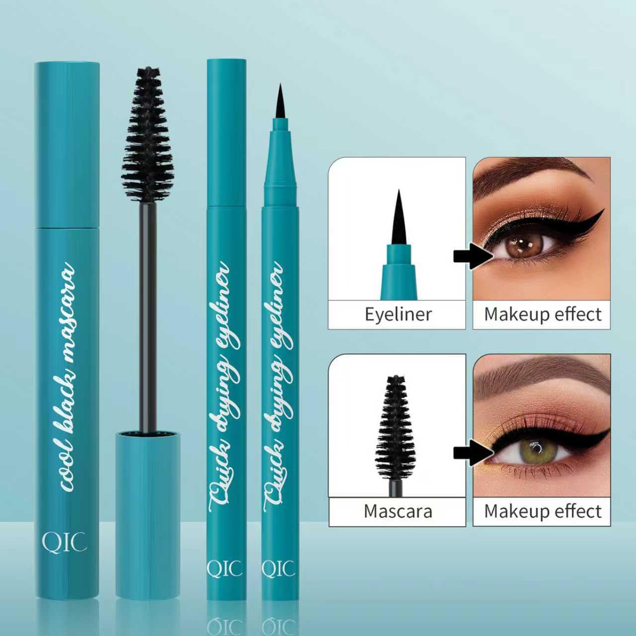Qawnfy lash definition shot shows natural volumizing effect on lashes.