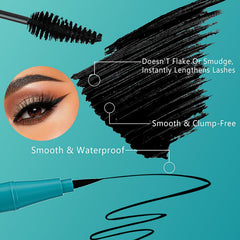 Qawnfy mascara brush on lashes demonstrates definition and separation.